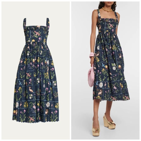 Agua by Agua Bendita Dresses & Skirts - AGUA BY AGUA BENDITA Barbara Paradiso Ruffle-Trim Poplin Midi Dress Size M